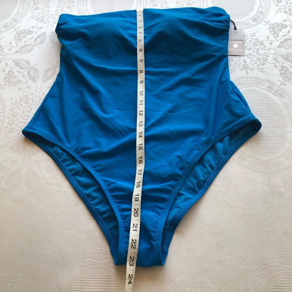 Shade & Shore High-Leg Cheeky Royal Blue One Piece Swimsuit Women’s Size L 12-14 - Picture 12 of 16